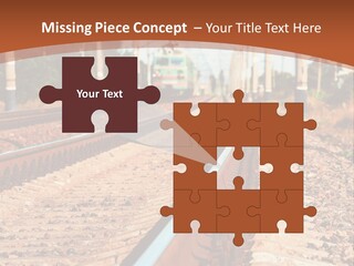 A Train On A Train Track With A Sky Background PowerPoint Template