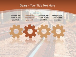 A Train On A Train Track With A Sky Background PowerPoint Template