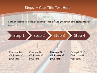 A Train On A Train Track With A Sky Background PowerPoint Template