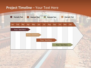 A Train On A Train Track With A Sky Background PowerPoint Template