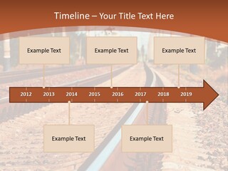A Train On A Train Track With A Sky Background PowerPoint Template