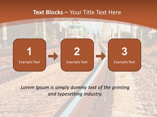 A Train On A Train Track With A Sky Background PowerPoint Template