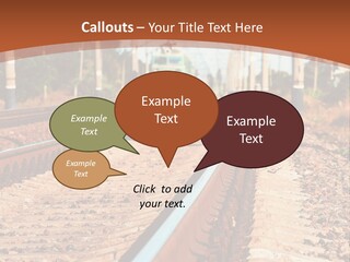 A Train On A Train Track With A Sky Background PowerPoint Template