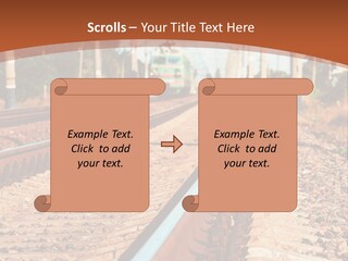 A Train On A Train Track With A Sky Background PowerPoint Template