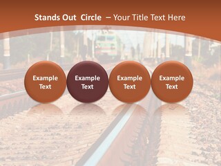 A Train On A Train Track With A Sky Background PowerPoint Template