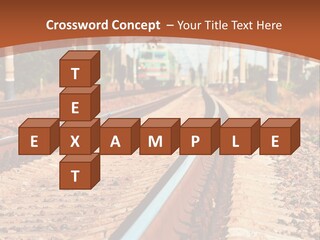 A Train On A Train Track With A Sky Background PowerPoint Template