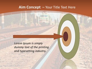 A Train On A Train Track With A Sky Background PowerPoint Template