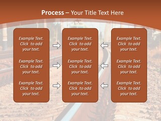 A Train On A Train Track With A Sky Background PowerPoint Template