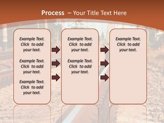 A Train On A Train Track With A Sky Background PowerPoint Template
