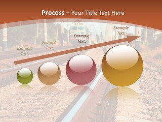 A Train On A Train Track With A Sky Background PowerPoint Template