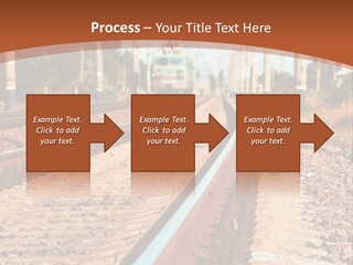 A Train On A Train Track With A Sky Background PowerPoint Template