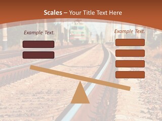 A Train On A Train Track With A Sky Background PowerPoint Template