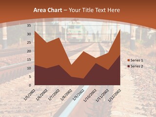 A Train On A Train Track With A Sky Background PowerPoint Template