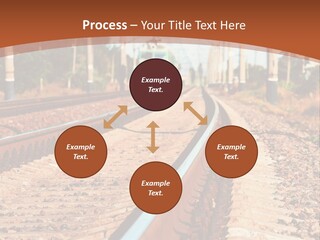 A Train On A Train Track With A Sky Background PowerPoint Template