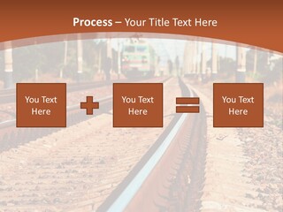 A Train On A Train Track With A Sky Background PowerPoint Template