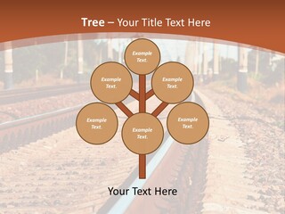 A Train On A Train Track With A Sky Background PowerPoint Template