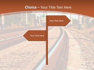 A Train On A Train Track With A Sky Background PowerPoint Template