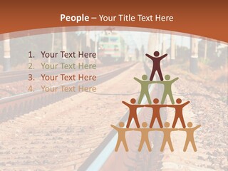 A Train On A Train Track With A Sky Background PowerPoint Template