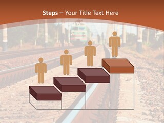 A Train On A Train Track With A Sky Background PowerPoint Template