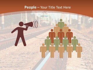 A Train On A Train Track With A Sky Background PowerPoint Template