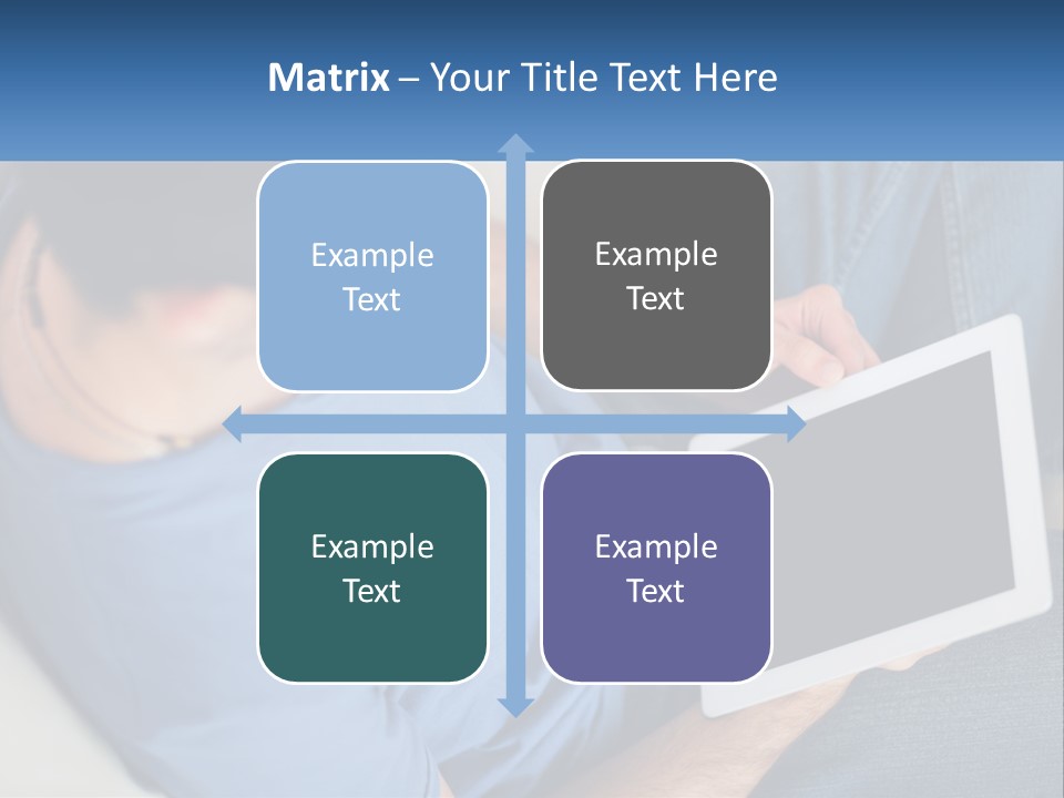 A Man Sitting On A Couch Holding A Tablet PowerPoint Template