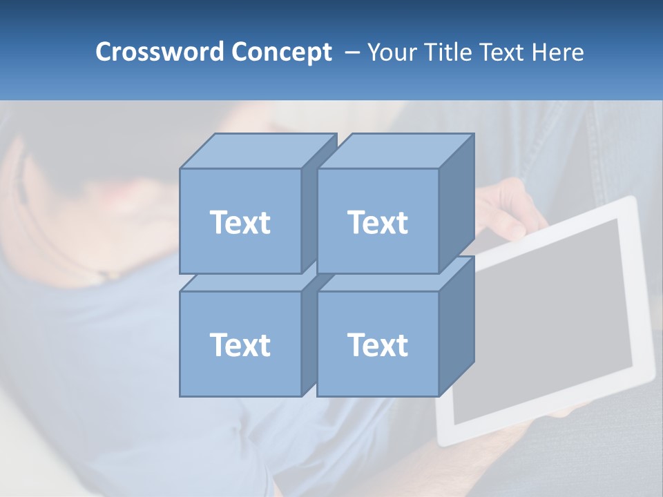 A Man Sitting On A Couch Holding A Tablet PowerPoint Template