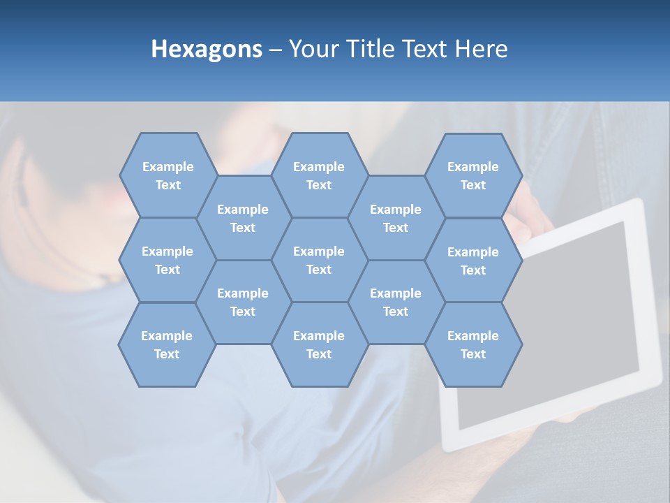 A Man Sitting On A Couch Holding A Tablet PowerPoint Template