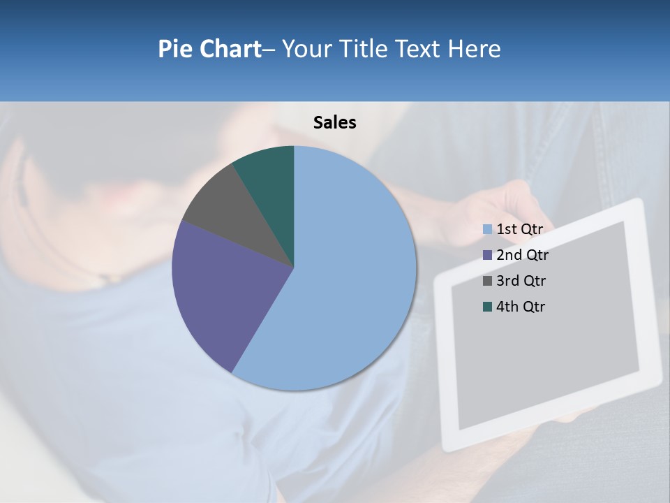 A Man Sitting On A Couch Holding A Tablet PowerPoint Template