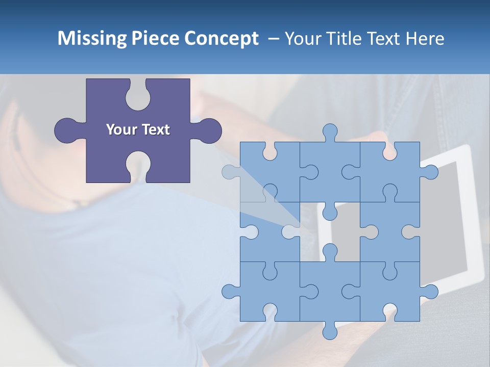 A Man Sitting On A Couch Holding A Tablet PowerPoint Template