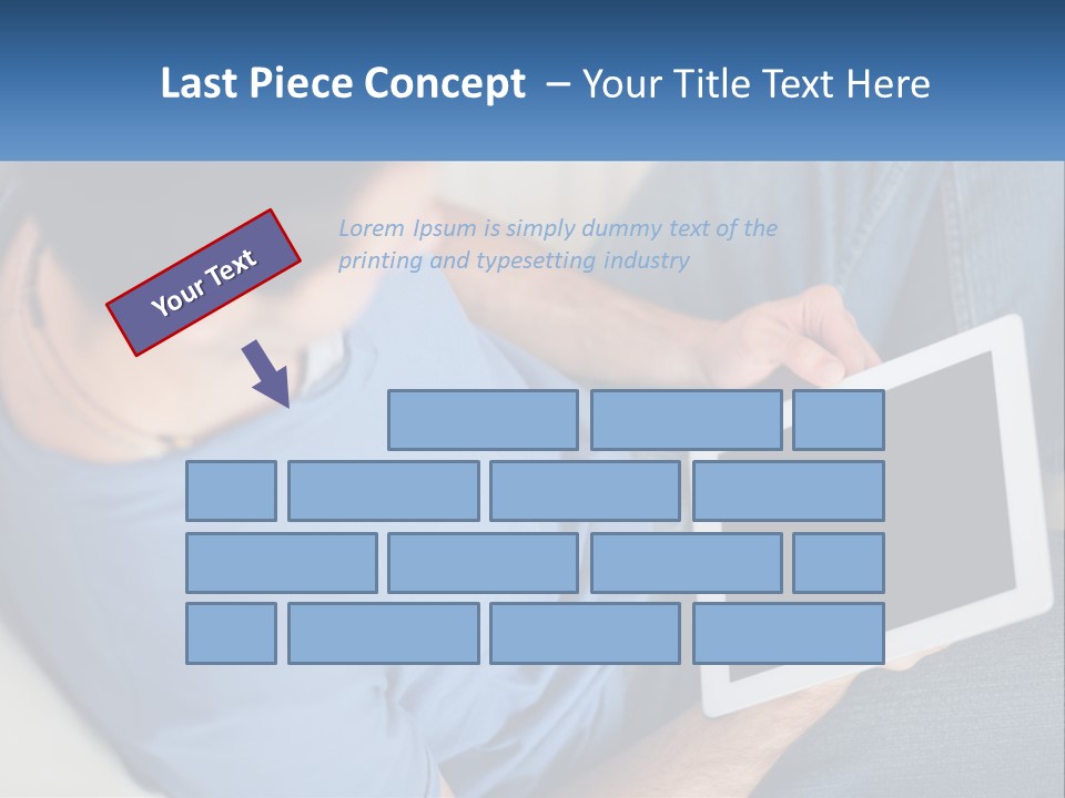 A Man Sitting On A Couch Holding A Tablet PowerPoint Template