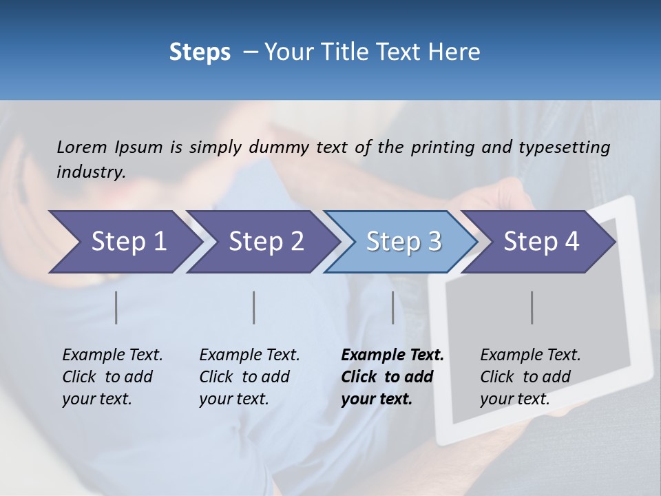 A Man Sitting On A Couch Holding A Tablet PowerPoint Template