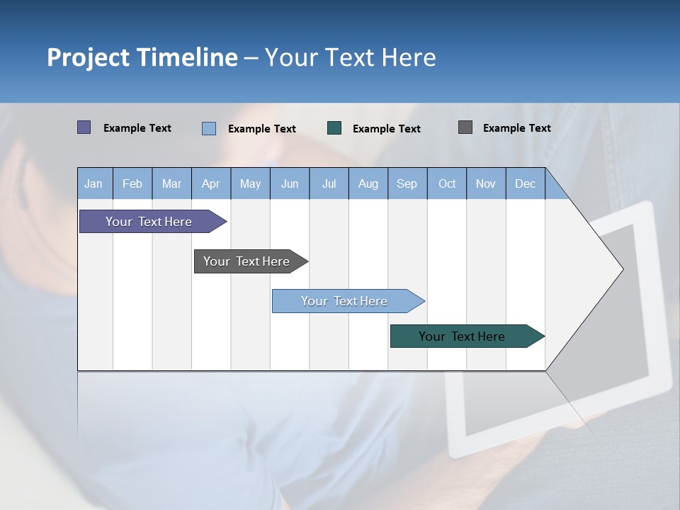 A Man Sitting On A Couch Holding A Tablet PowerPoint Template