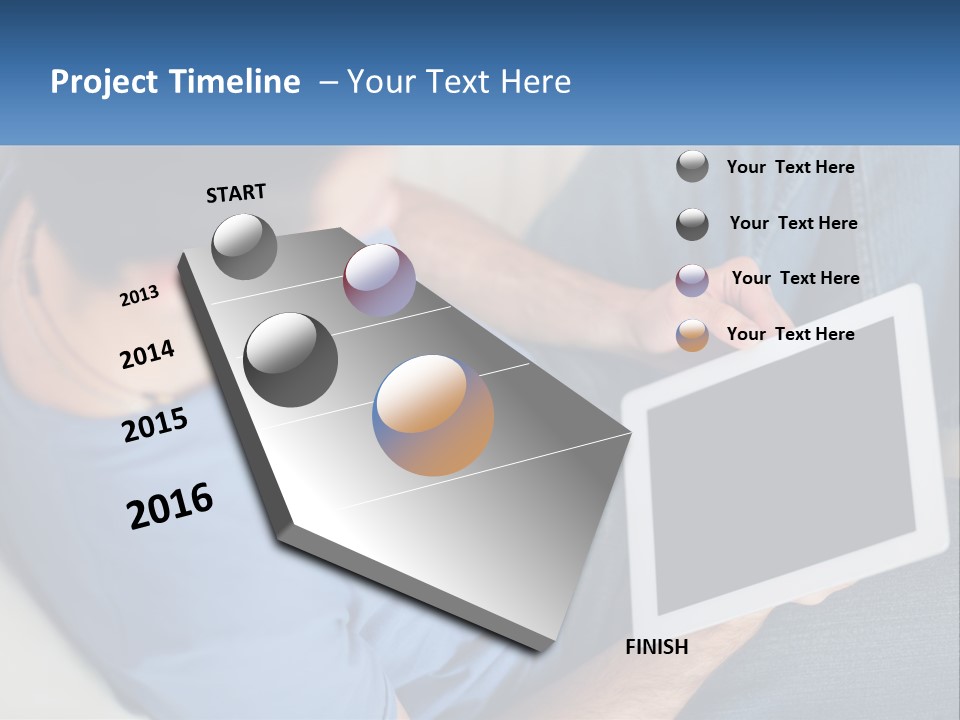 A Man Sitting On A Couch Holding A Tablet PowerPoint Template