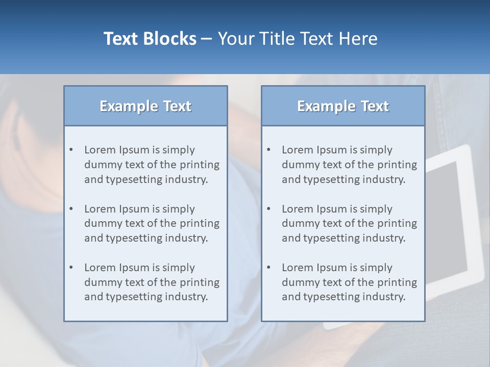 A Man Sitting On A Couch Holding A Tablet PowerPoint Template