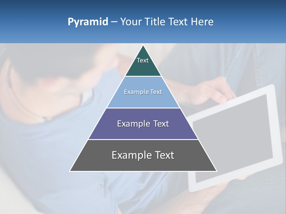 A Man Sitting On A Couch Holding A Tablet PowerPoint Template