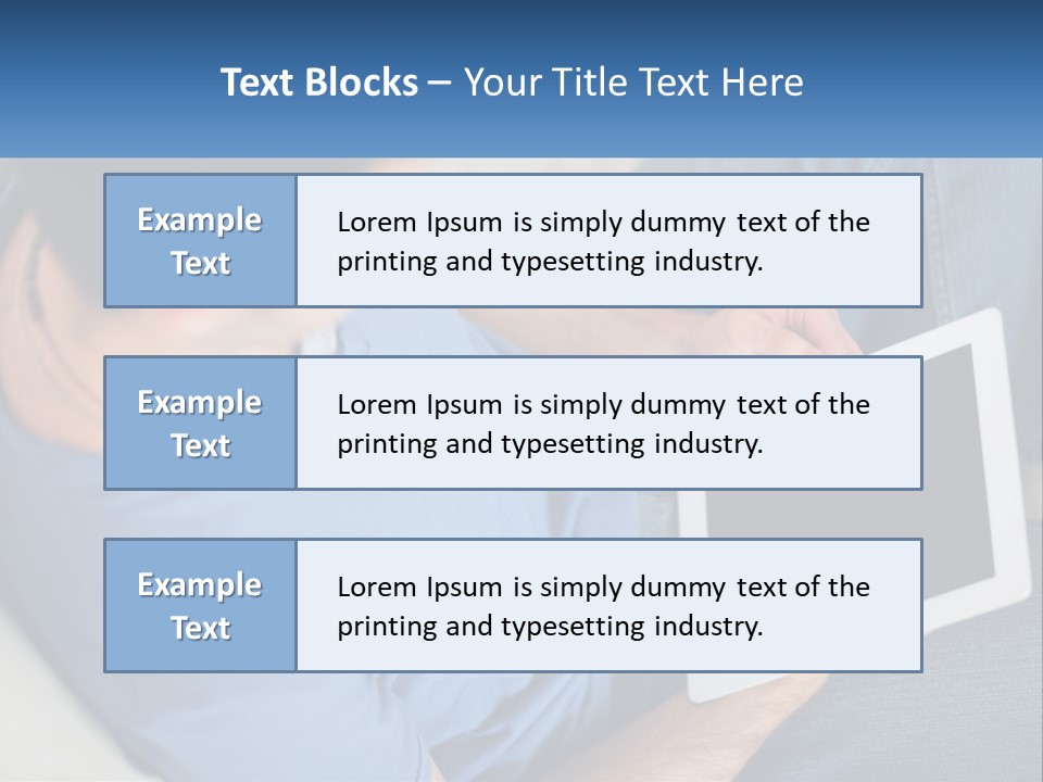 A Man Sitting On A Couch Holding A Tablet PowerPoint Template