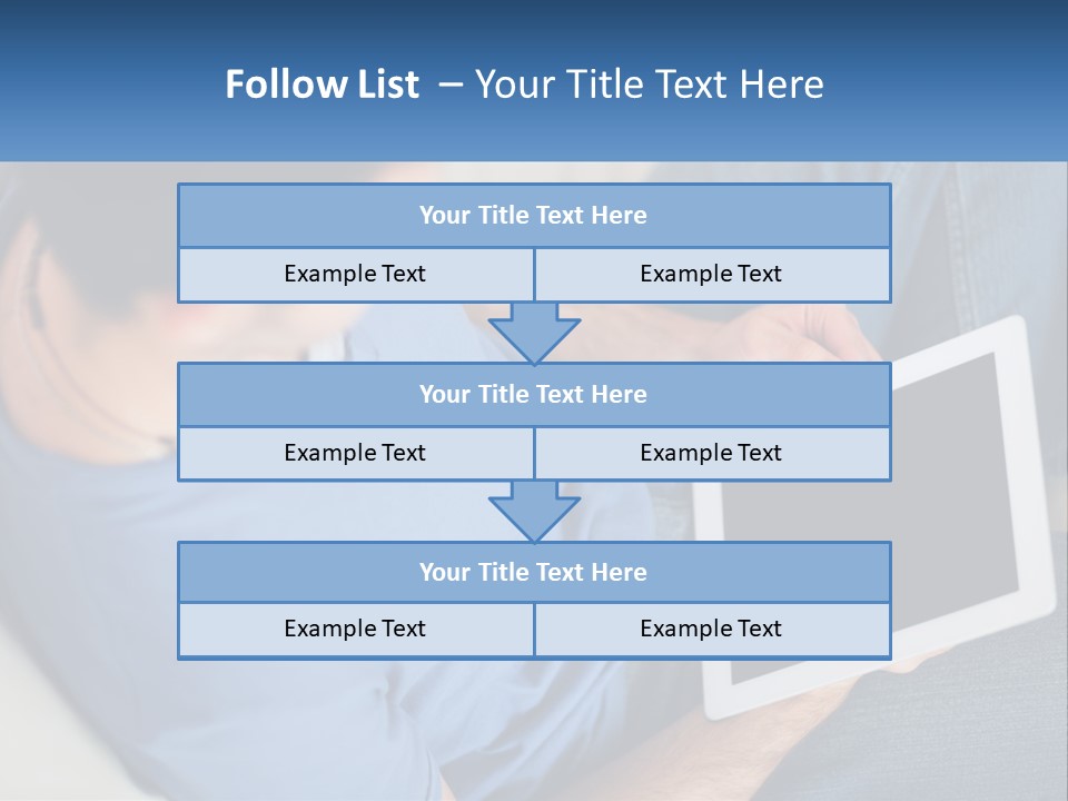 A Man Sitting On A Couch Holding A Tablet PowerPoint Template