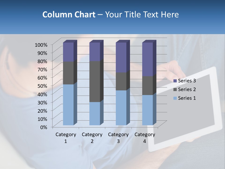 A Man Sitting On A Couch Holding A Tablet PowerPoint Template