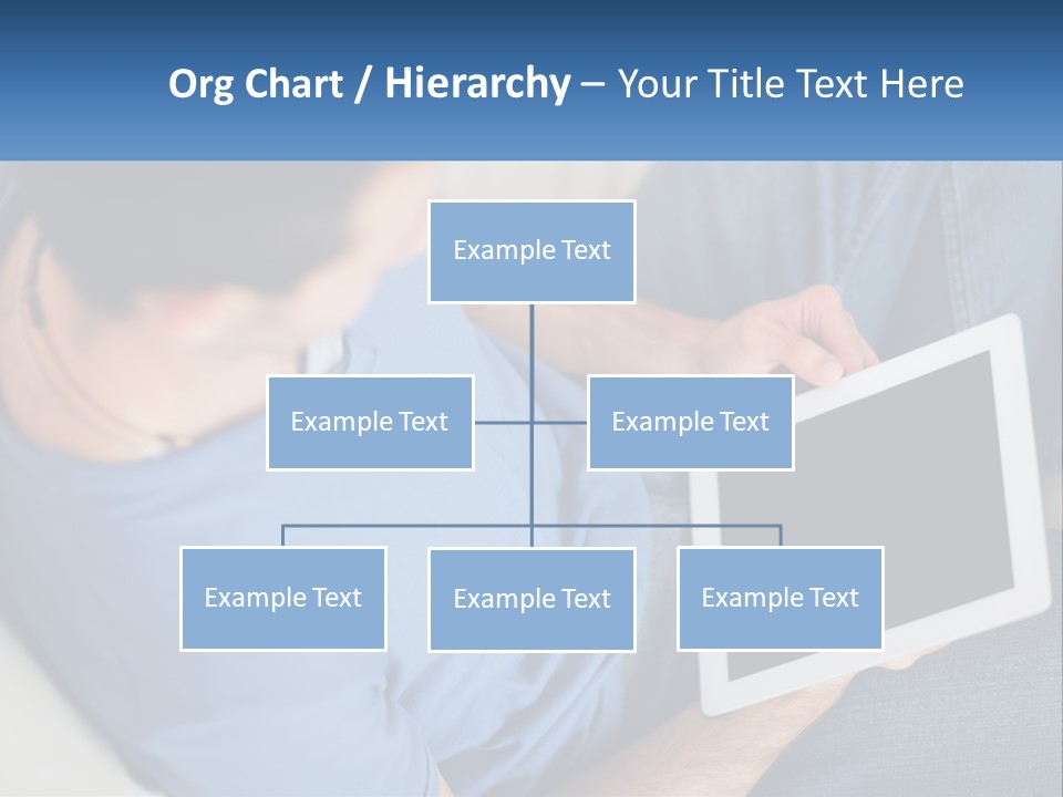 A Man Sitting On A Couch Holding A Tablet PowerPoint Template