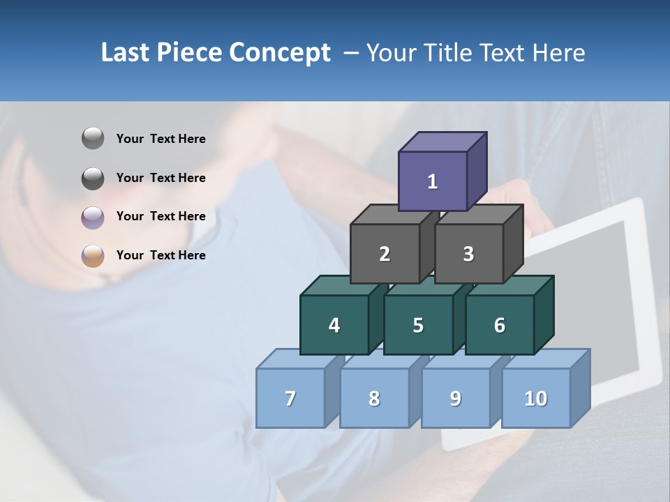 A Man Sitting On A Couch Holding A Tablet PowerPoint Template