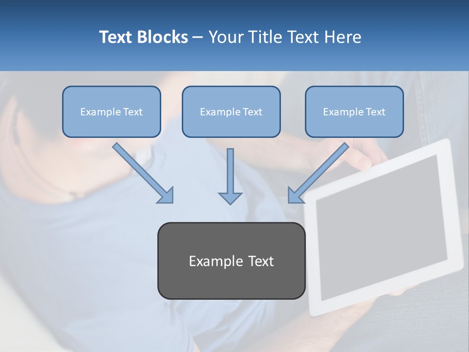 A Man Sitting On A Couch Holding A Tablet PowerPoint Template