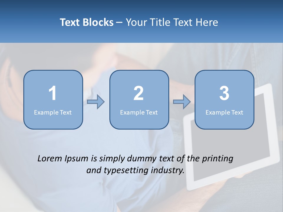 A Man Sitting On A Couch Holding A Tablet PowerPoint Template