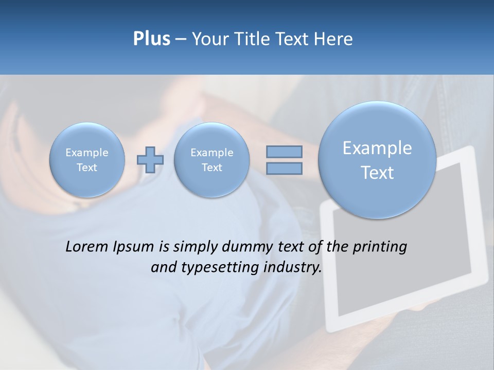 A Man Sitting On A Couch Holding A Tablet PowerPoint Template