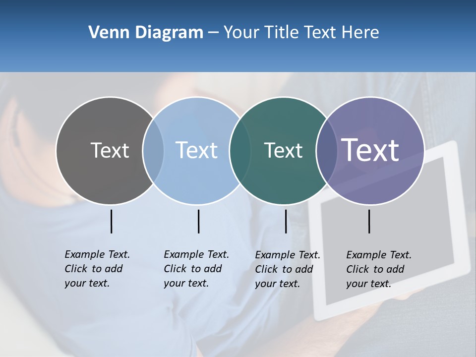 A Man Sitting On A Couch Holding A Tablet PowerPoint Template
