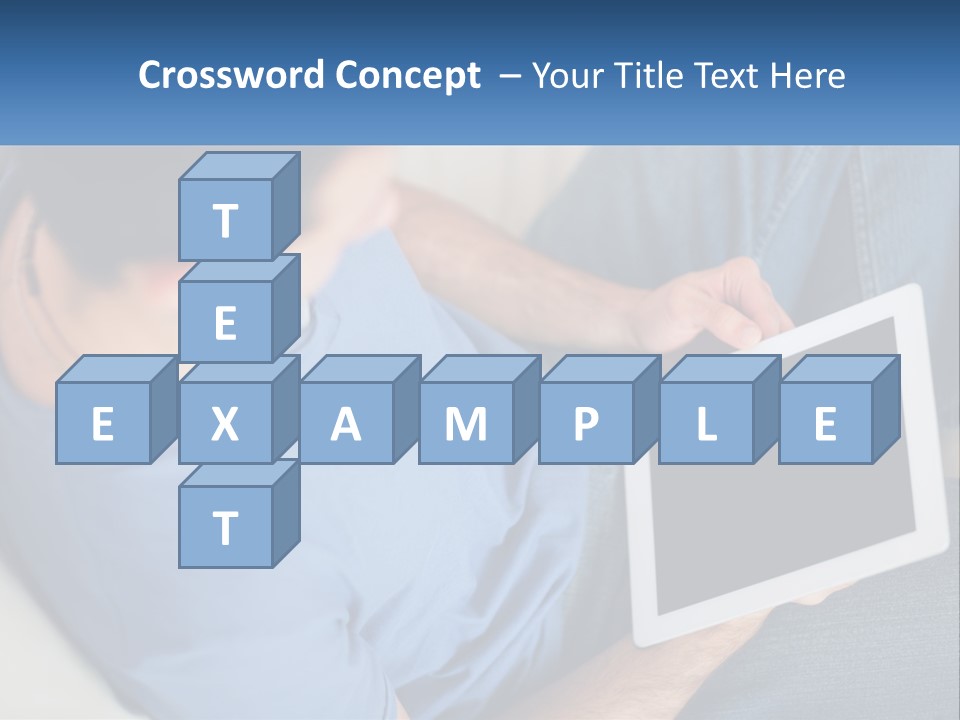 A Man Sitting On A Couch Holding A Tablet PowerPoint Template