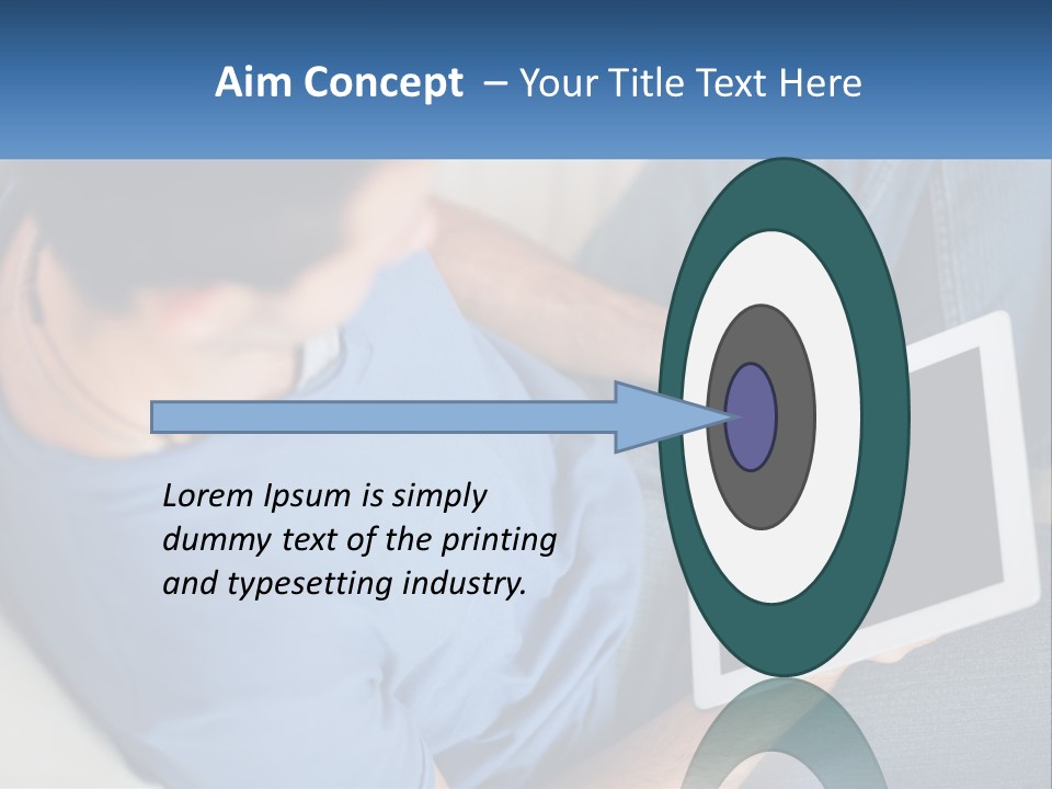 A Man Sitting On A Couch Holding A Tablet PowerPoint Template