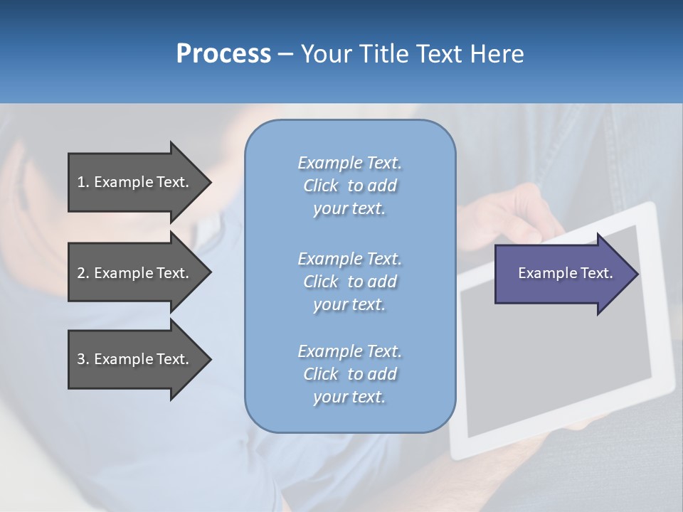 A Man Sitting On A Couch Holding A Tablet PowerPoint Template