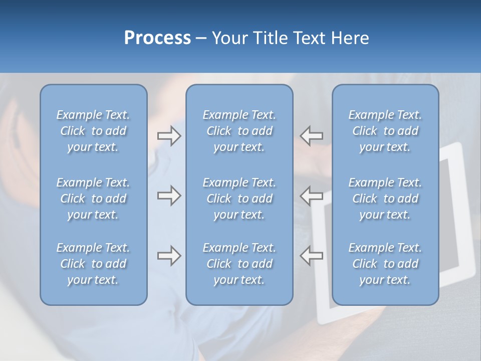 A Man Sitting On A Couch Holding A Tablet PowerPoint Template