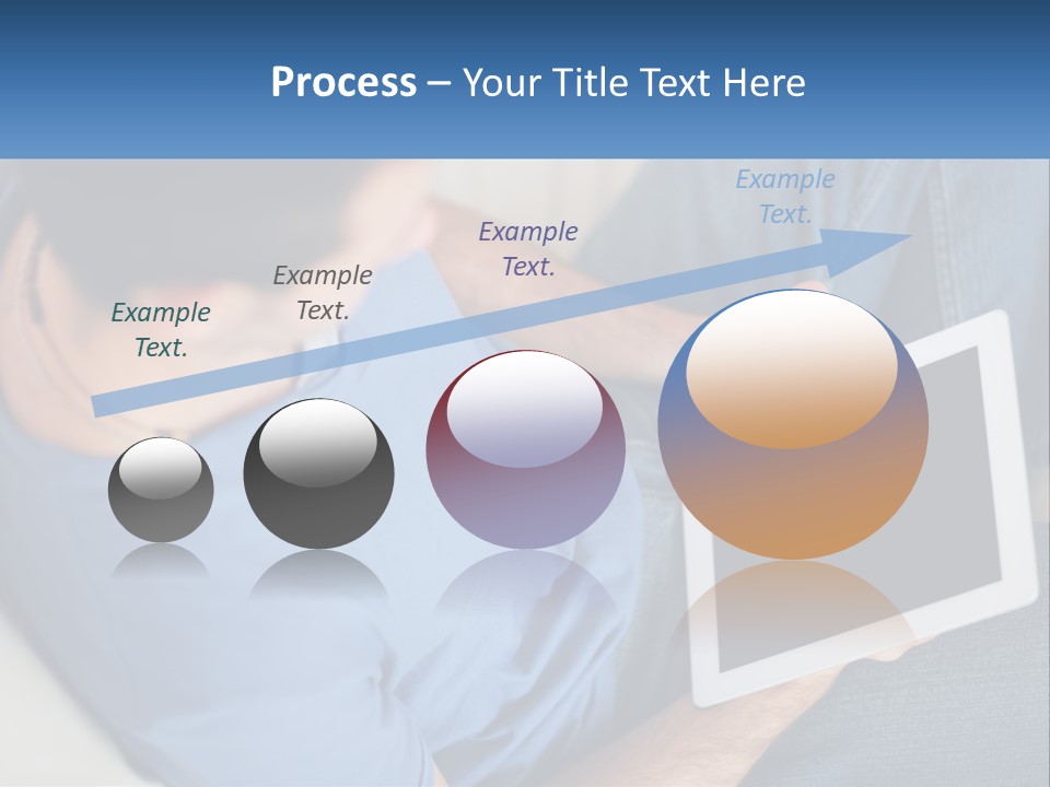 A Man Sitting On A Couch Holding A Tablet PowerPoint Template