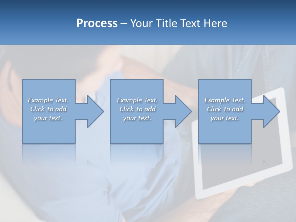 A Man Sitting On A Couch Holding A Tablet PowerPoint Template
